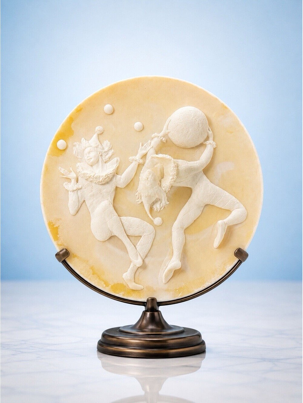 Almazetta Casey Avondale 1979 Court Jesters Incolay Stone Collectors Plate, 10”